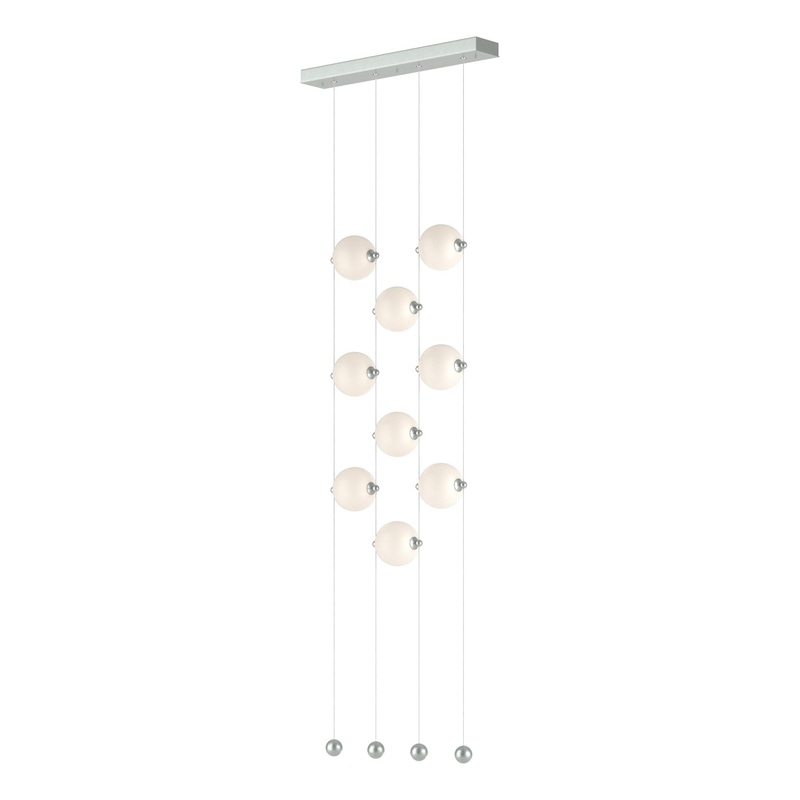 Abacus 9-Light Ceiling-to-Floor LED Pendant Vintage Platinum Opal Glass (GG)
