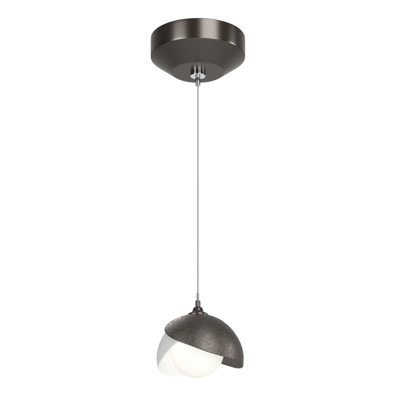 Brooklyn Double Shade Low Voltage Mini Pendant Oil Rubbed Bronze White