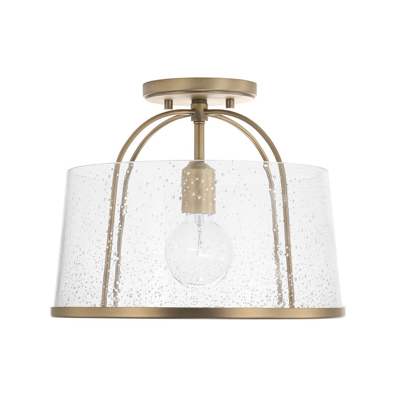 Capital Lighting 247011AD Madison 1 Light Semi-Flush Aged Brass