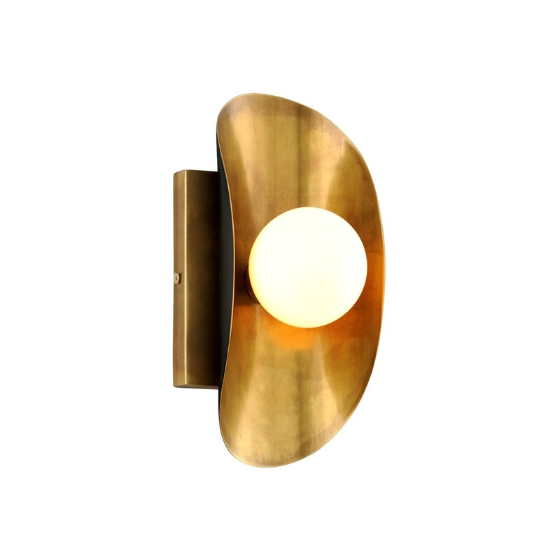 Corbett Lighting 271-11-VB/BBR Hopper One Light Wall Sconce Vintage Brass Bronze Accents