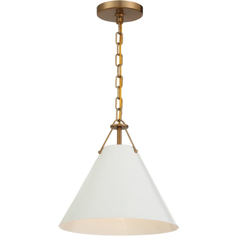 Crystorama XAV-B8301-VG Xavier One Light Pendant Vibrant Gold