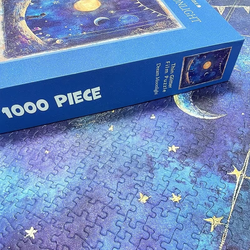Dreamy Night Sky 1000-Piece Fine Art Jigsaw Puzzle – Premium Blue Cardboard Puzzle for Adults