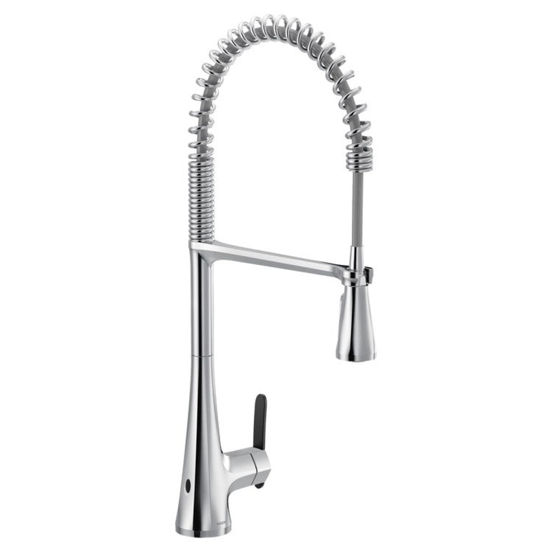 Kitchen Faucet Sinema Touchless Pre-Rinse Spring 1 Lever ADA CALGreen Chrome High Arc 1 Hole PowerClean/MotionSense Wave 1.5 Gallons per Minute