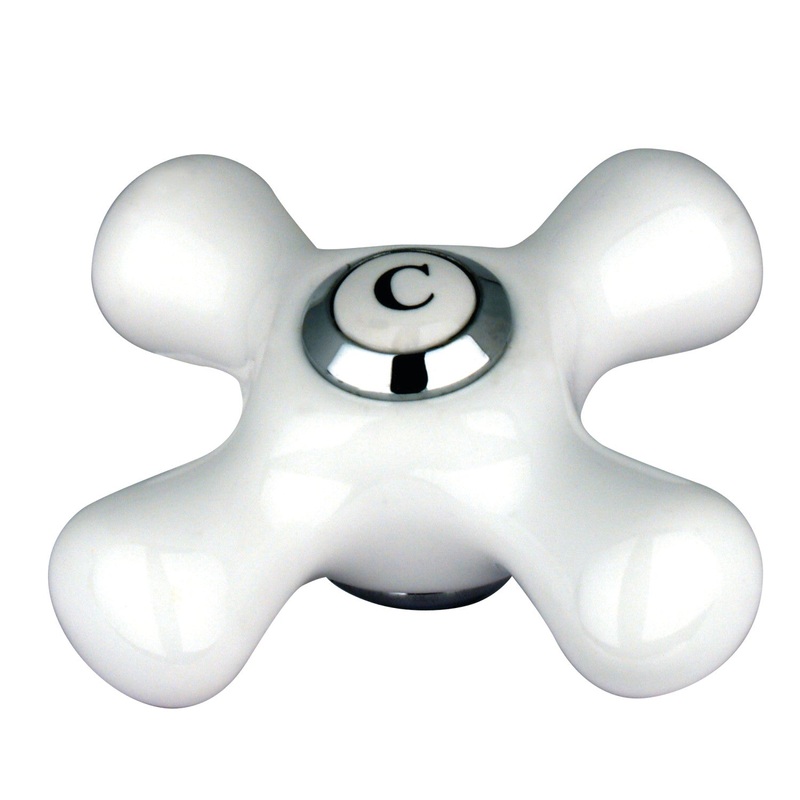 KSH1161PXC Cold Porcelain Cross Handle, Polished Chrome