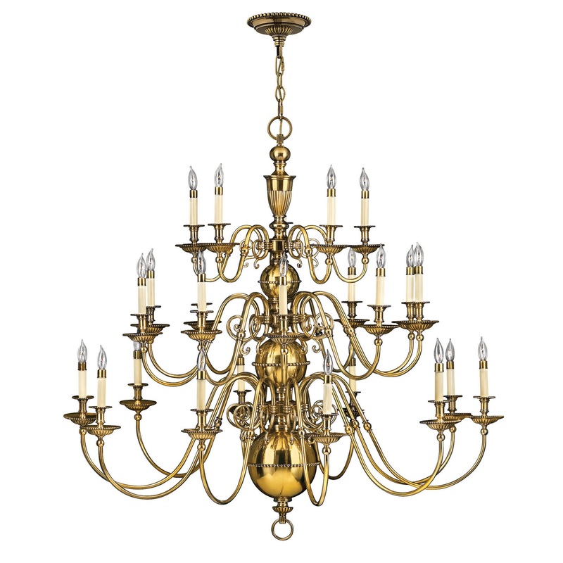 LED Foyer Chandelier from the Cambridge Collection in Burnished Brass Finish by Hinkley