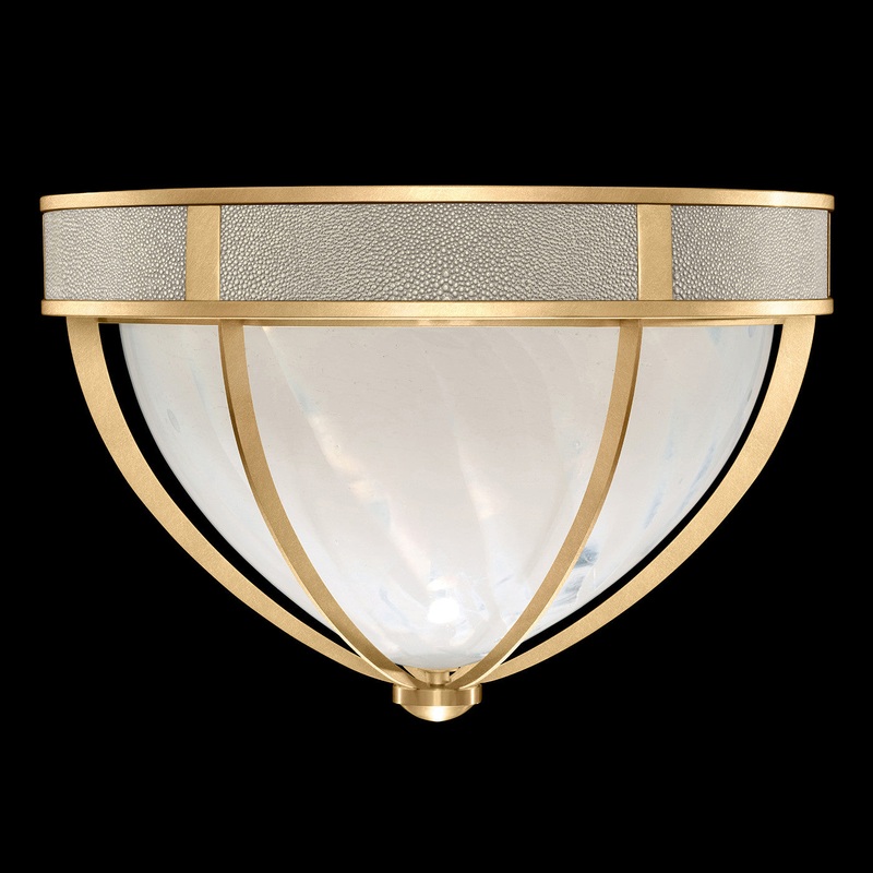 Mirage 18.75″W Round Flush Mount Gold Leaf/Brass/Coco