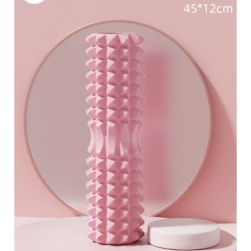 Pink High-Density 3D Trigger Point Foam Roller – Solid Core Massager for Deep Tissue Muscle Recovery & Yoga