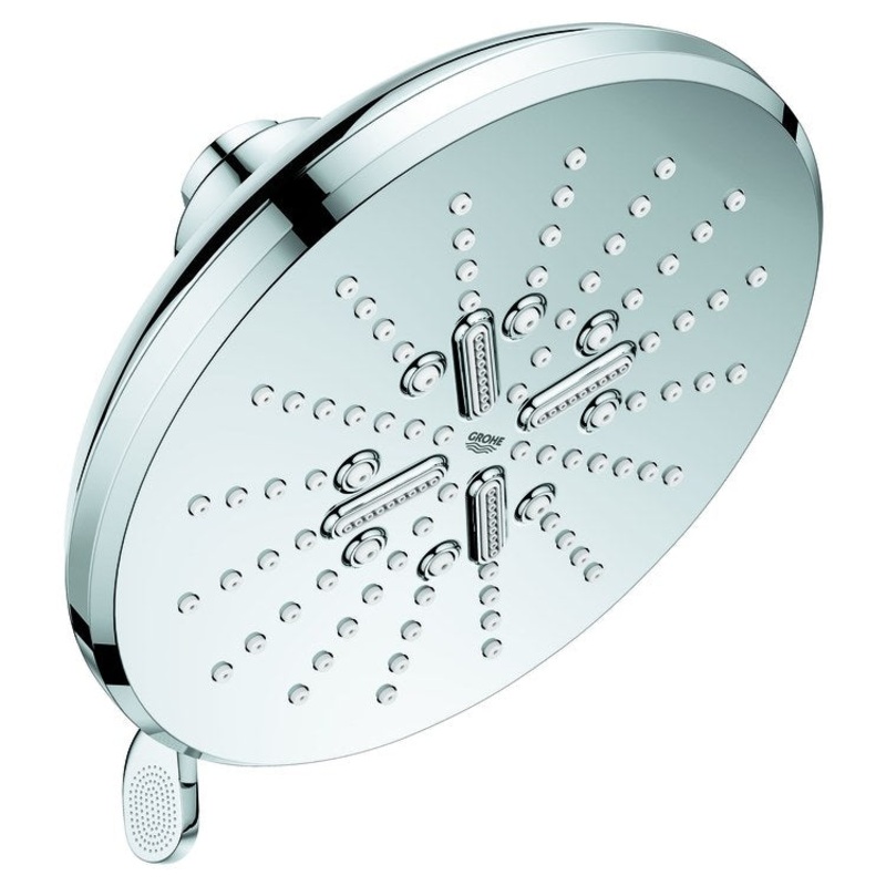 Showerhead Rainshower Smartactive 3 Function Starlight Chrome 6-1/2 Inch 1.75 Gallons per Minute Rain with Drip Stop Jet with Drip Stop Active Massage