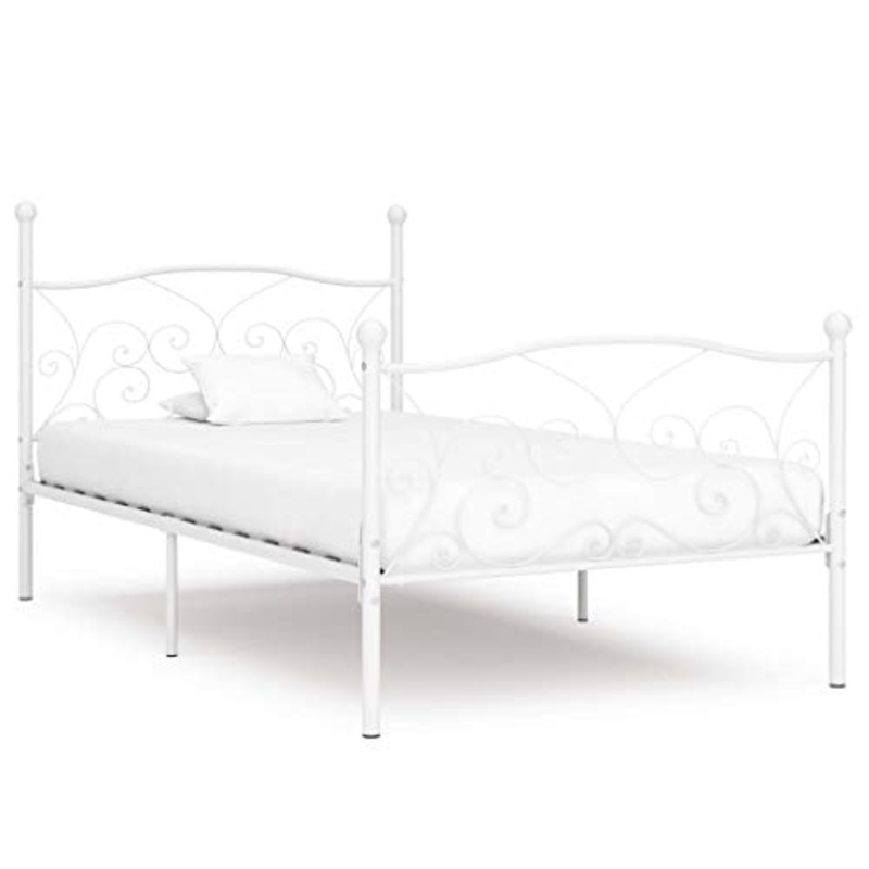 SKM Giroletto con Doghe Bianco in Metallo 100×200 cm