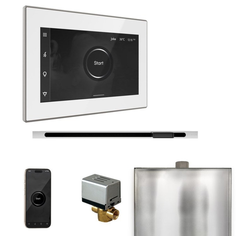 Steam Kit xButler Linear White/Polished Chrome Control Package for MS90 to MSSUPER3
