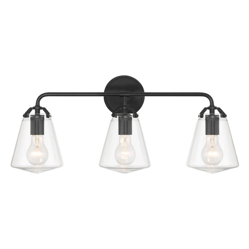Three Light Bath from the Voss Collection in Matte Black Finish by Crystorama