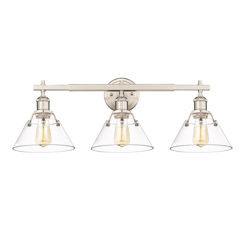 Three Light Bath Vanity from the Orwell Collection in Pewter Finish by Golden