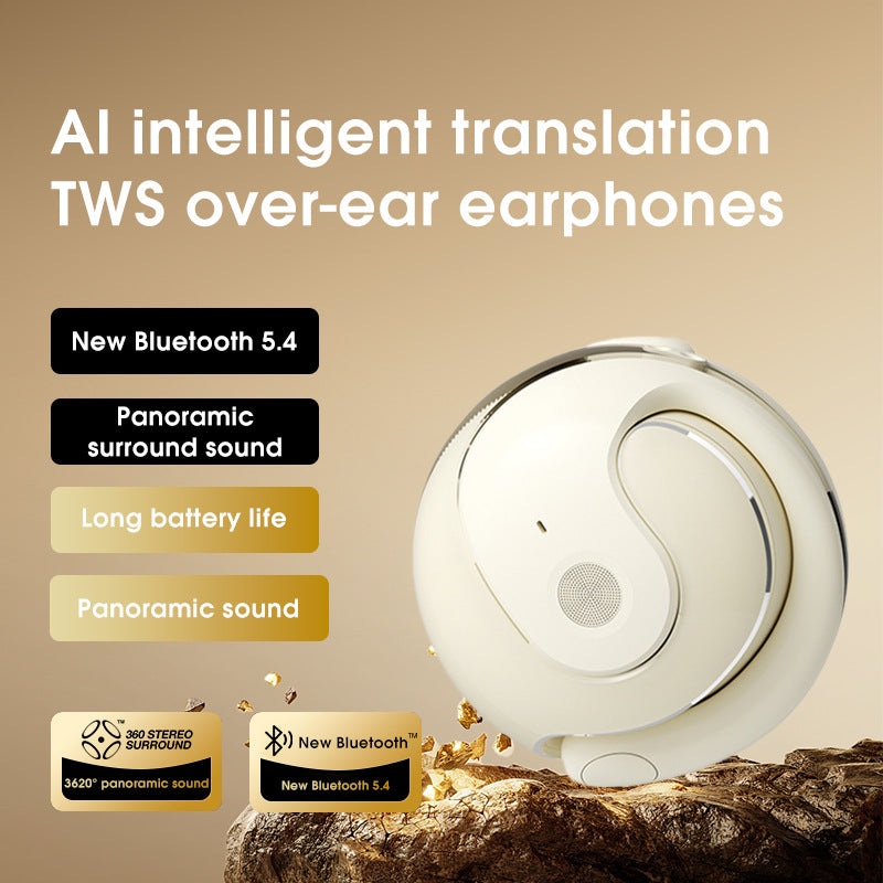 White WG-05 New OWS Bone Conduction Bluetooth Earphones with AI Translation – Non-In-Ear Sports Design