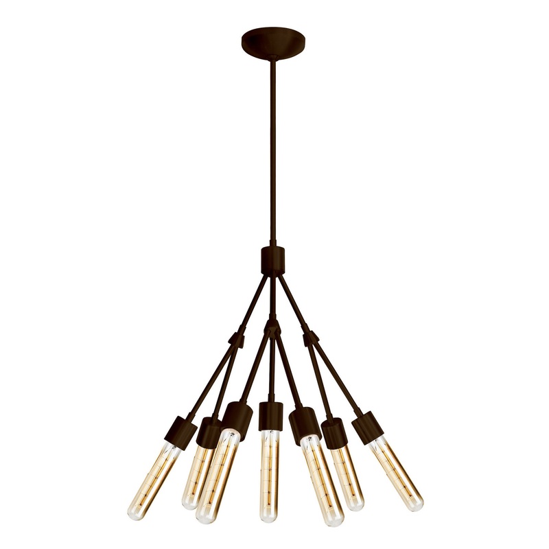 Chandelier from the Stilt Collection in Brushed Brass Finish by Stone Lighting