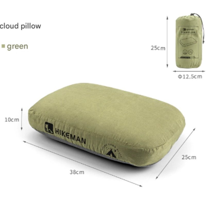 Green Ergonomic Memory Foam Travel Pillow for Neck Support – Portable & Compact for Camping, Flights, and Napping