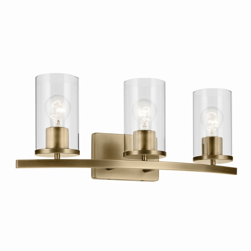 Kichler 45497NBRCLR Three Light Bath, Natural Brass