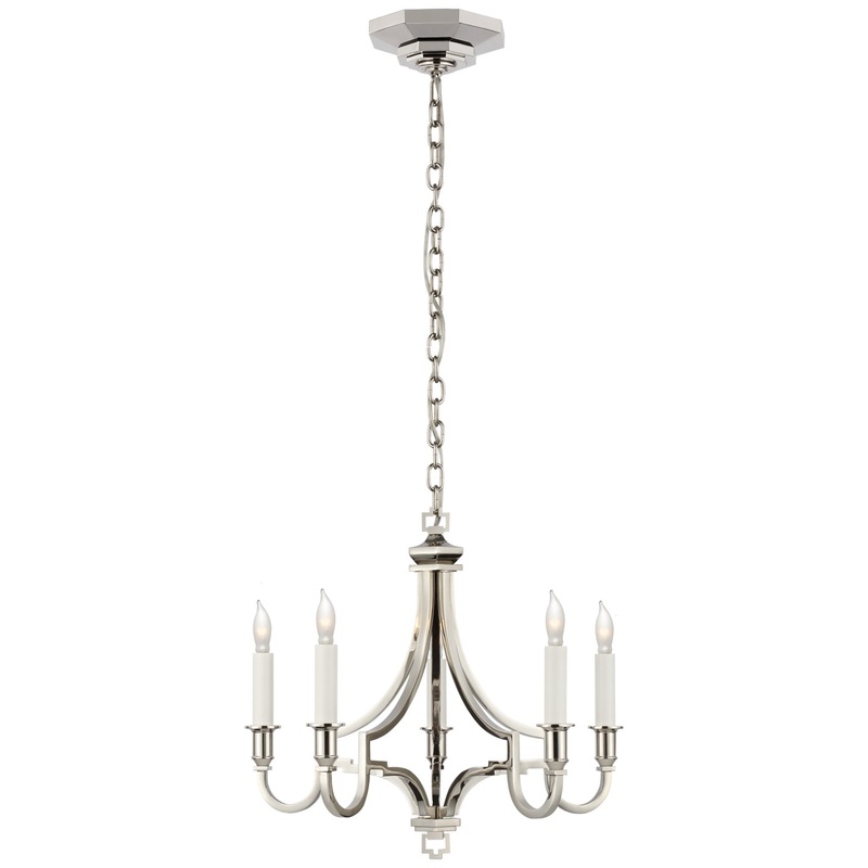 LED Chandelier from the Mykonos Collection in Polished Nickel Finish by Visual Comfort Signature