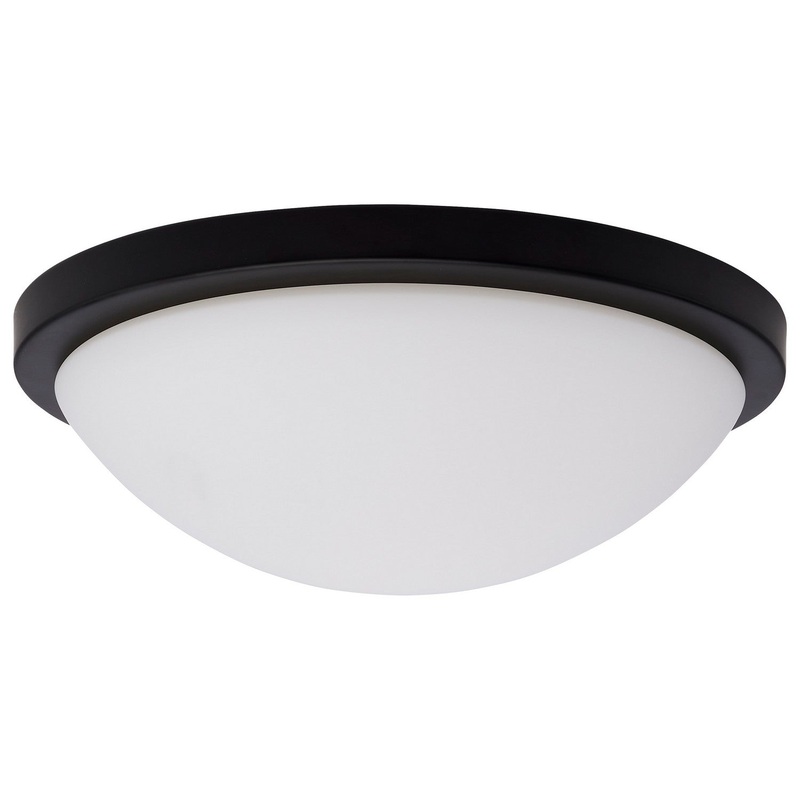 LED Flush Mount from the Button Collection in Matte Black Finish by Nuvo Lighting