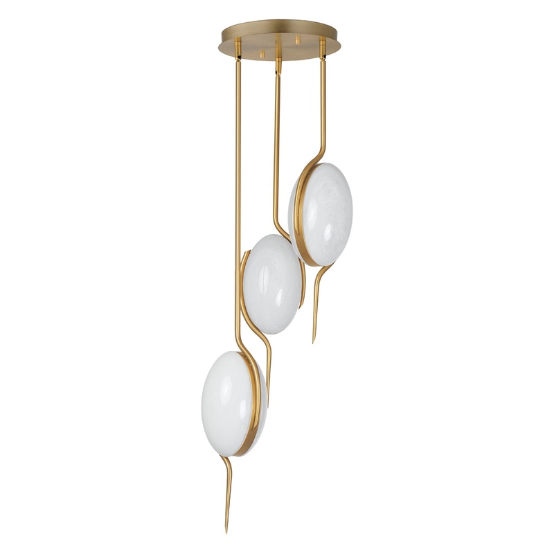 Locket 3-Light LED Pendant Natural Aged Brass