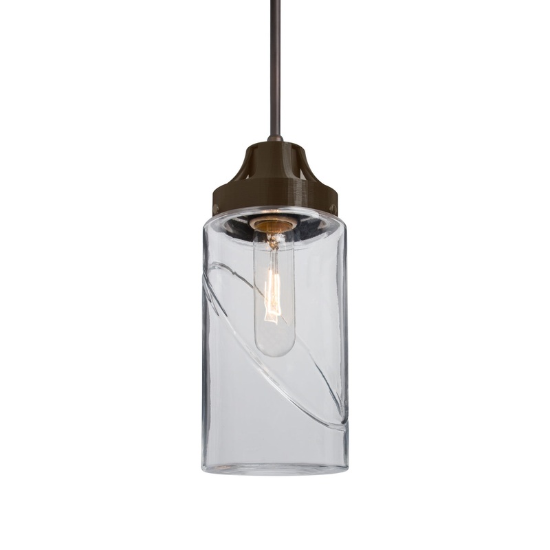 One Light Pendant from the Blink Collection in Bronze Finish by Besa