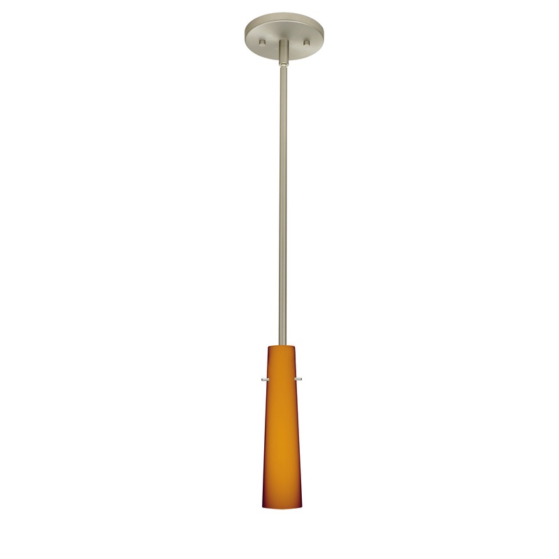 One Light Pendant from the Camino Collection in Satin Nickel Finish by Besa