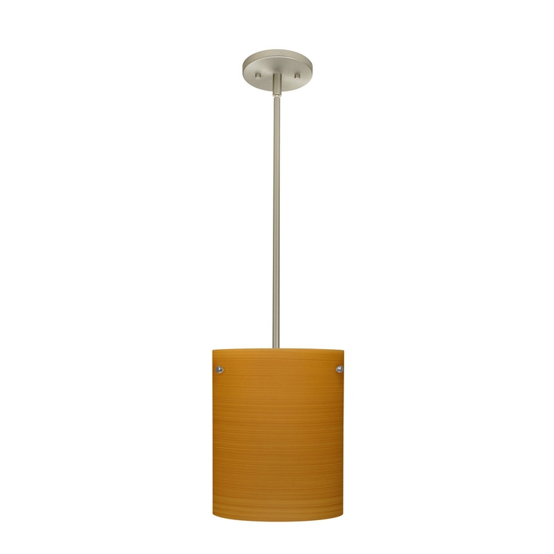 One Light Pendant from the Tamburo Collection in Satin Nickel Finish by Besa