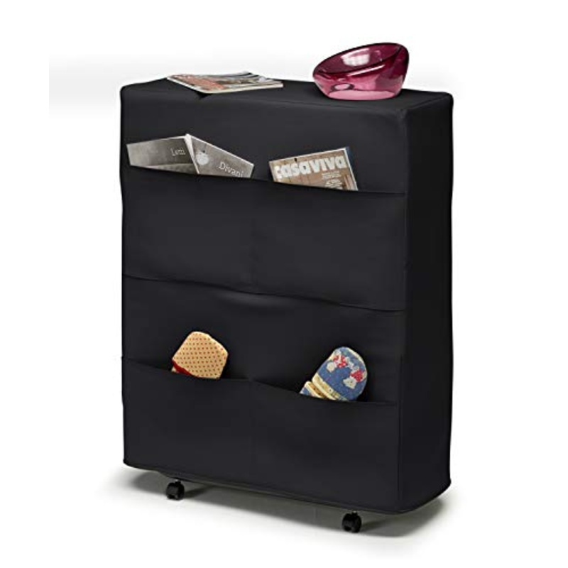 Talamo Italia branda ortopedica con materasso, 80 x 190, Con cover e tasconi in Finta Pelle nero