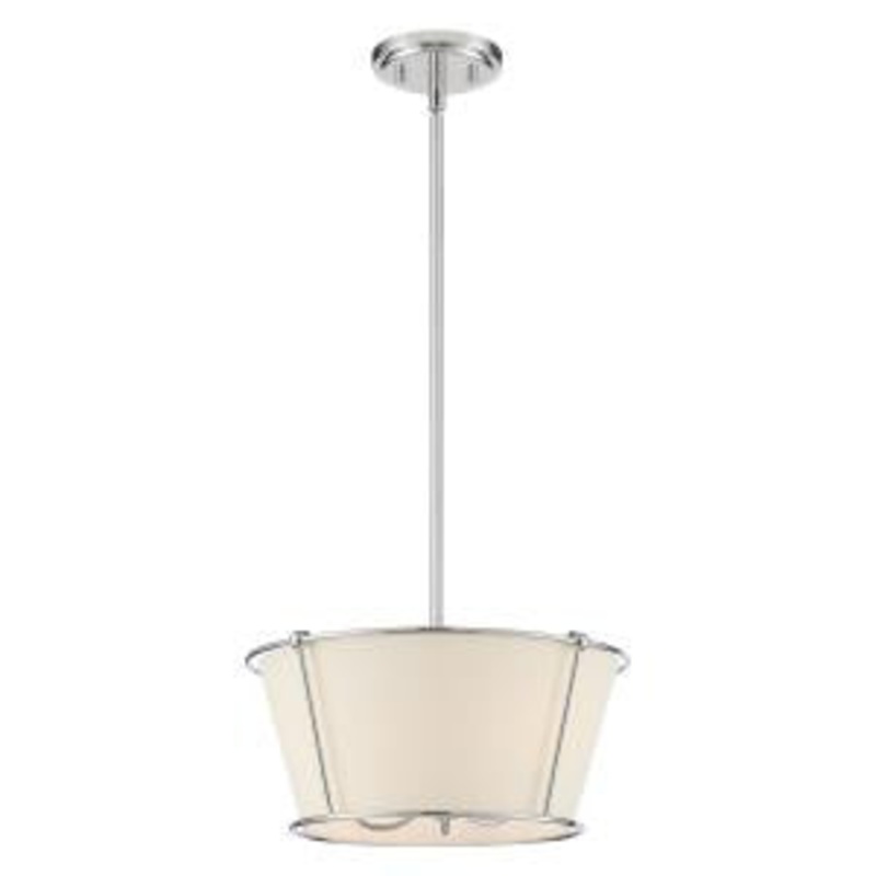 Three Light Semi-Flush Mount from the Pulito Collection in Polished Nickel Finish by Eurofase