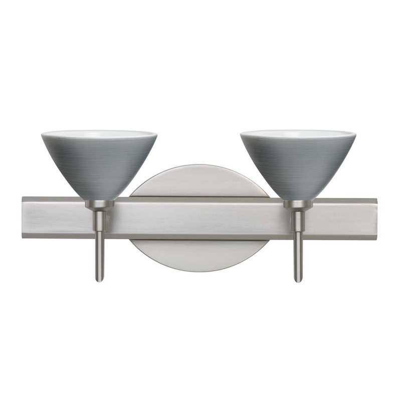 Two Light Wall Sconce from the Domi Collection in Satin Nickel Finish by Besa