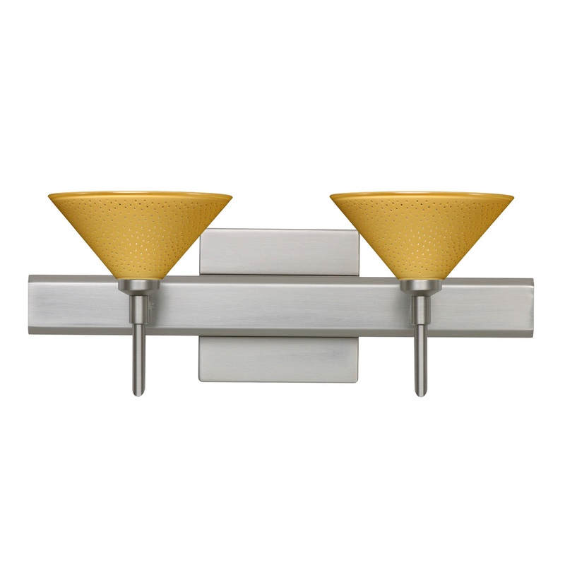 Two Light Wall Sconce from the Kona Collection in Satin Nickel Finish by Besa