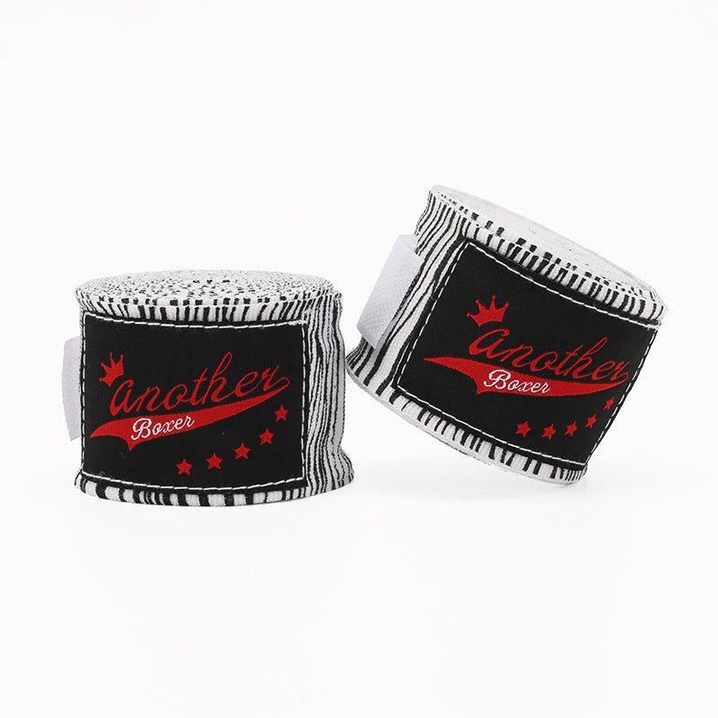 White Zebra Pro Grade 5m Boxing Hand Wraps – Printed Elastic Bandages for Training & Combat Sports (1 Pair)