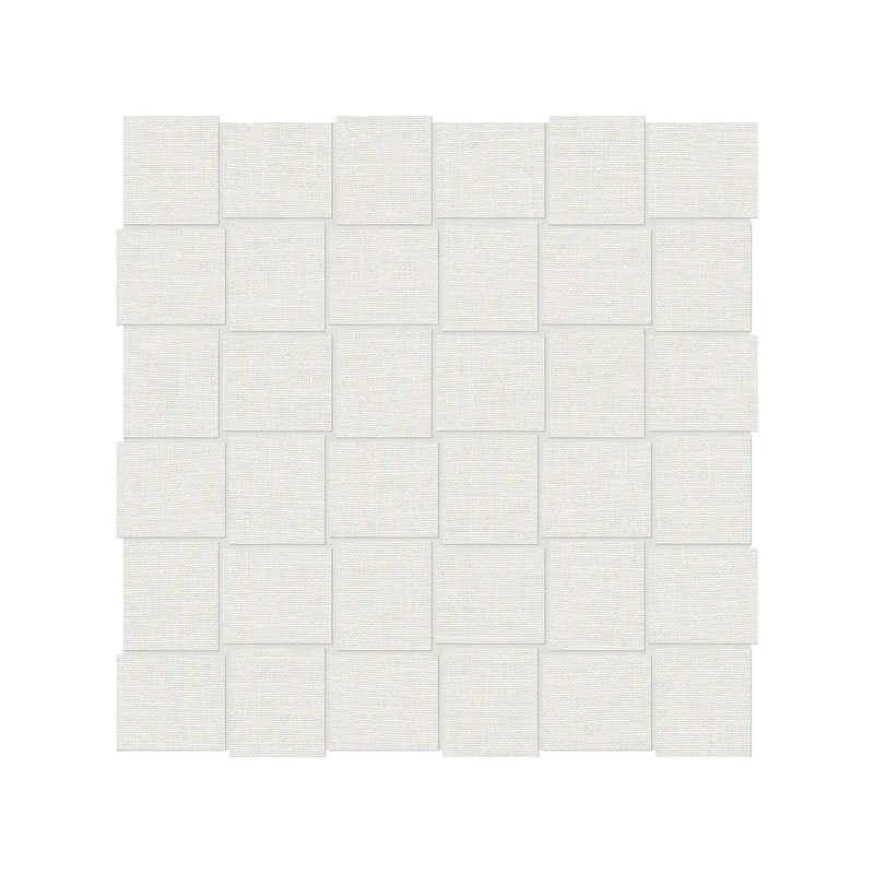 2″ x 2″ Basketweave Belgian Linen Ivory Porcelain Mosaics. 1 Sheet = .96 Sq. Ft. (69-566) 2″ x
