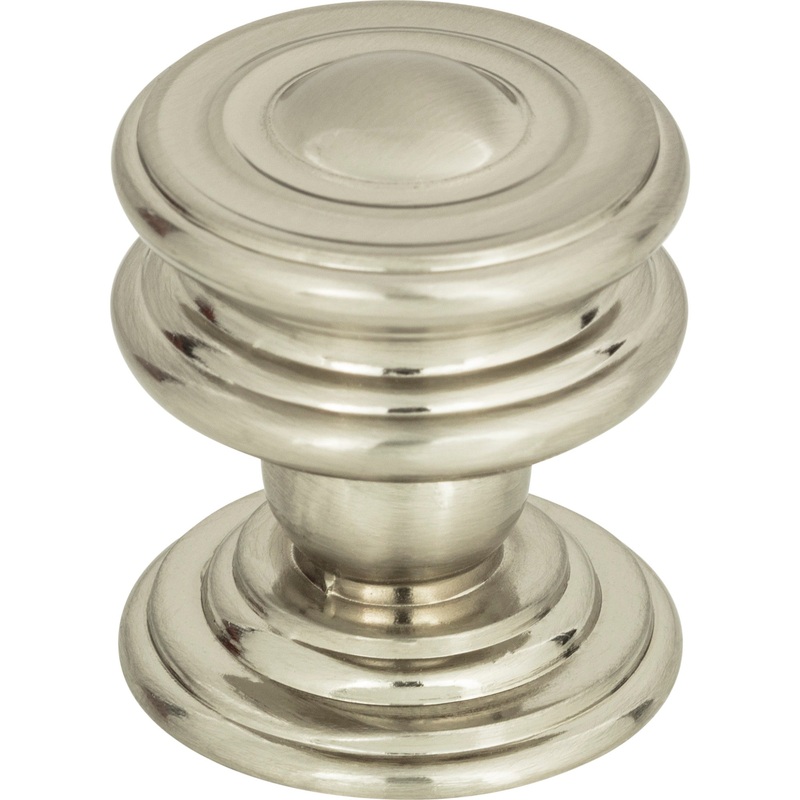Atlas Homewares Campaign Round Knob 1 1/4 Inch Brushed Nickel