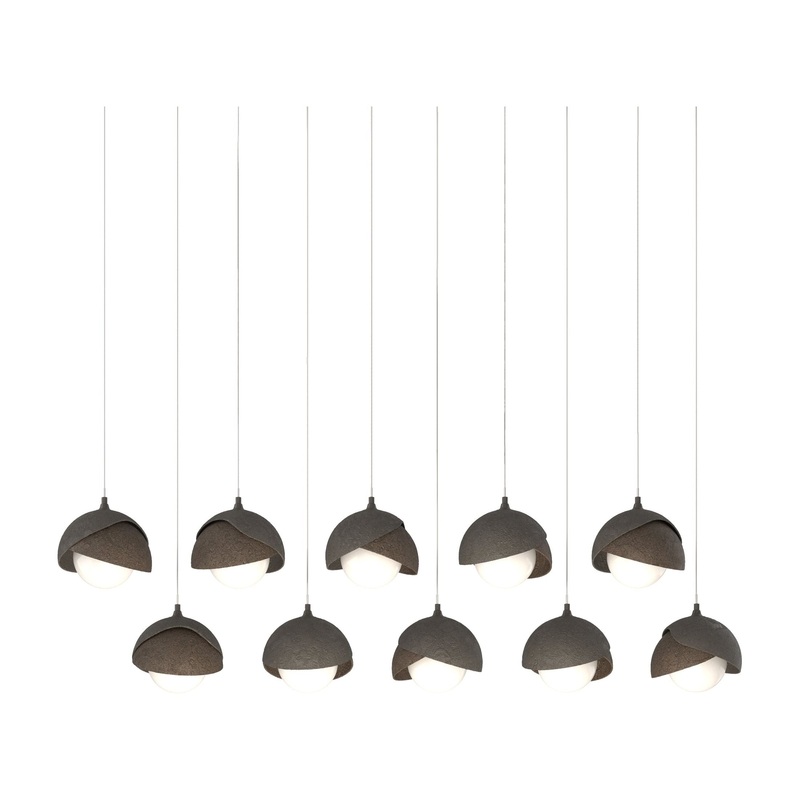 Brooklyn 10-Light Double Shade Pendant Dark Smoke Bronze