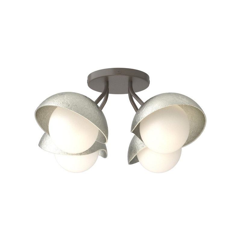 Brooklyn 4-Light Single Shade Semi-Flush Dark Smoke Sterling