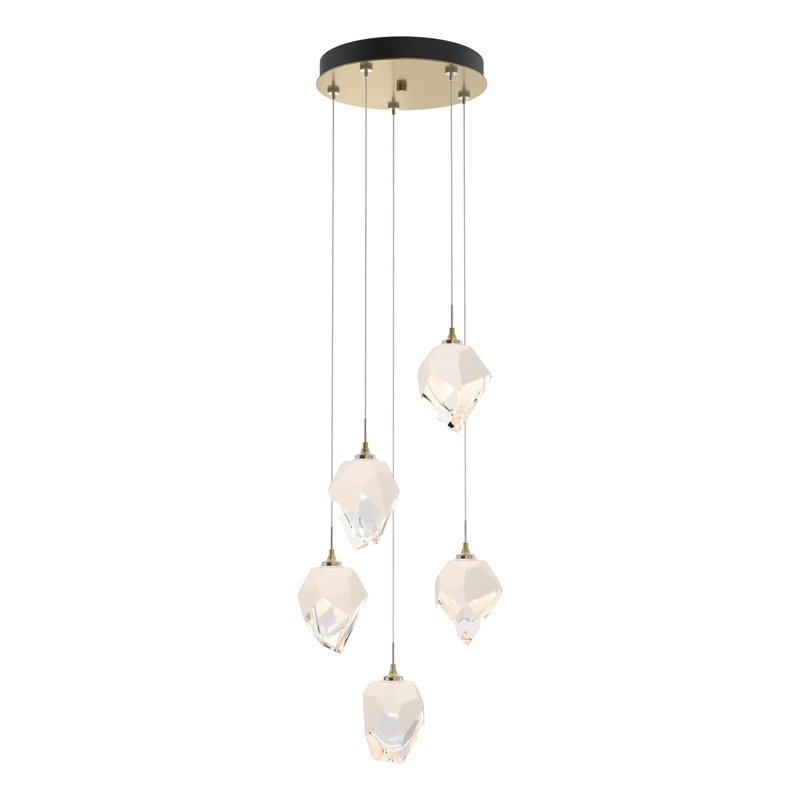 Chrysalis 5-Light Small Crystal Pendant Modern Brass White Crystal (WP)