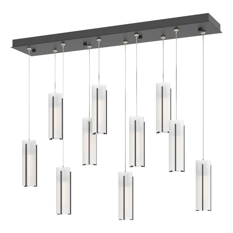 Exos Glass 10-Light Pendant Black Opal Glass (GG)