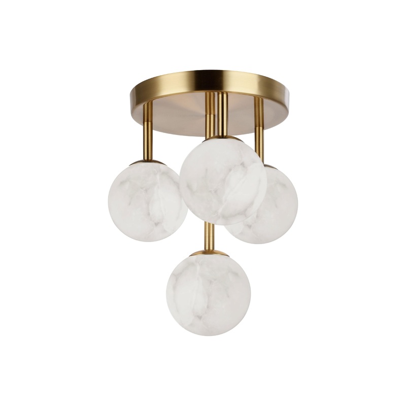 Giovanna 4-Light Flush Mount Aged Brass