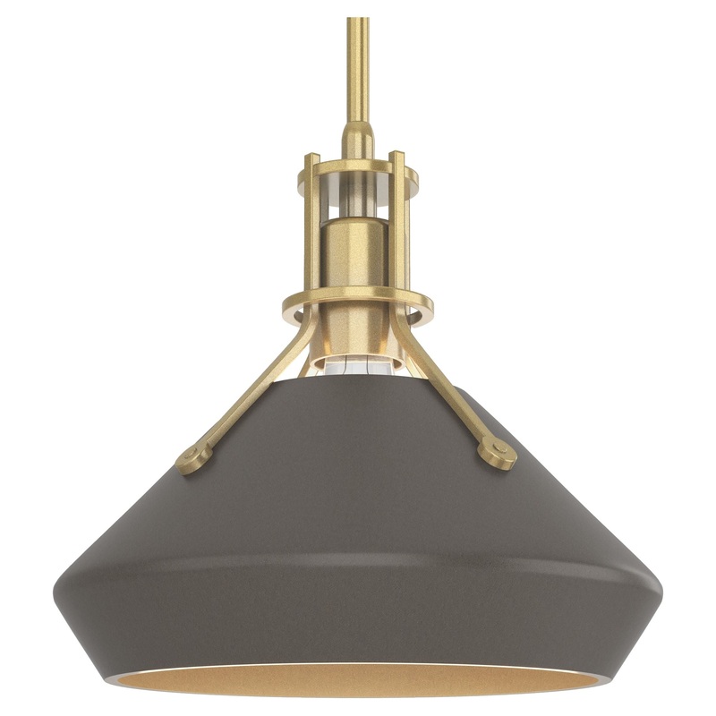 Henry Pendant with Chamfer Modern Brass Dark Smoke