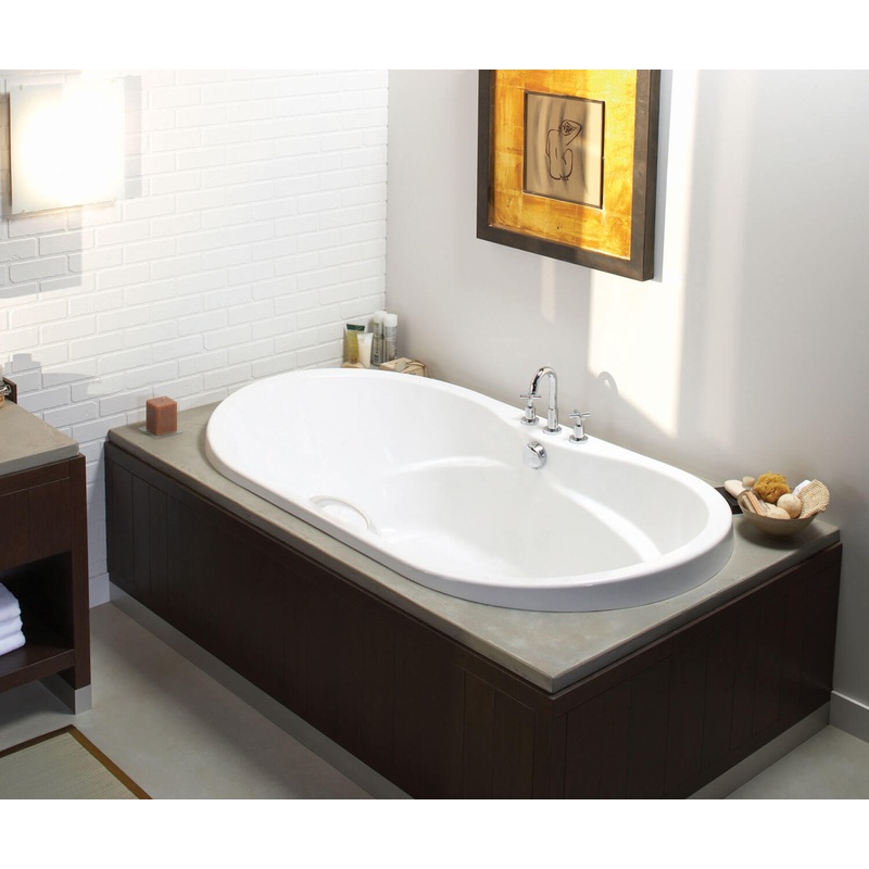MAAX 102757-000-001-000 Living 7242 Acrylic Drop-in Center Drain Bathtub in White