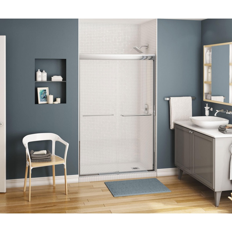 MAAX 134571-900-084-000 Kameleon 43-47 x 71 in. 8 mm Bypass Shower Door for Alcove Installation with Clear glass in Chrome