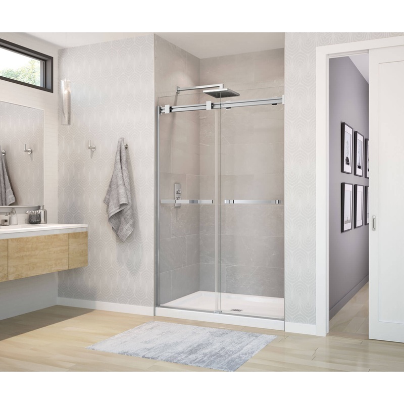 MAAX 136271-900-084-000 Duel 44-47 x 70 -74 in. 8 mm Bypass Shower Door for Alcove Installation with Clear glass in Chrome