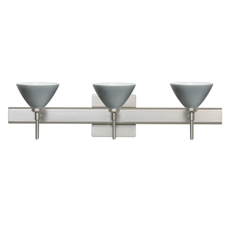 Three Light Wall Sconce from the Domi Collection in Satin Nickel Finish by Besa