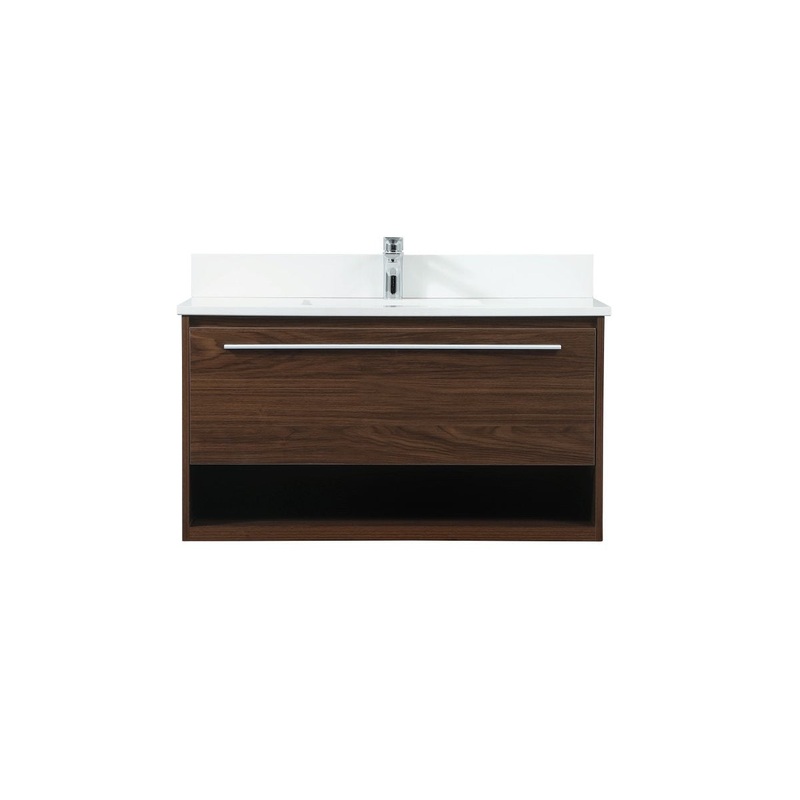 Vanity Sink Set from the Roman Collection in Walnut Finish by Elegant Lighting