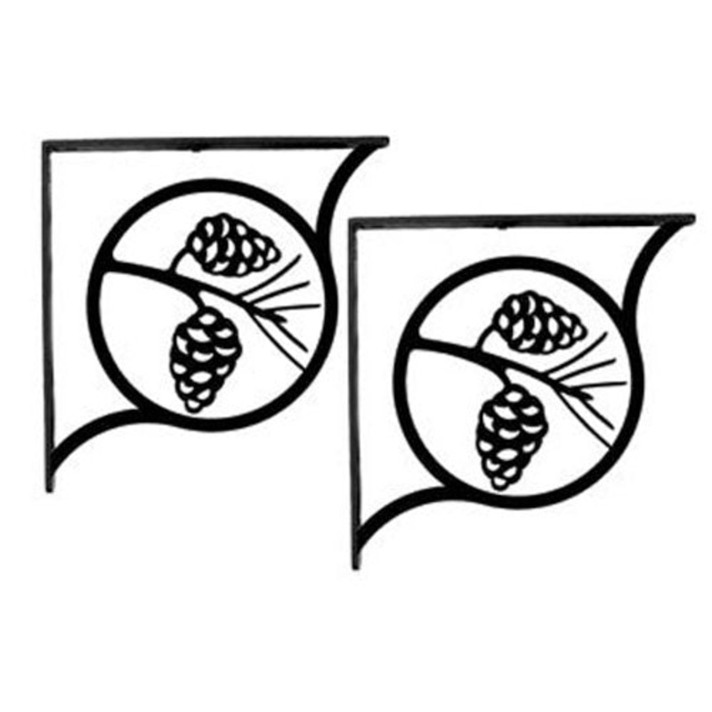 Village Wrought Iron SB-89-L Pinecone Shelf Brackets Large (pair)