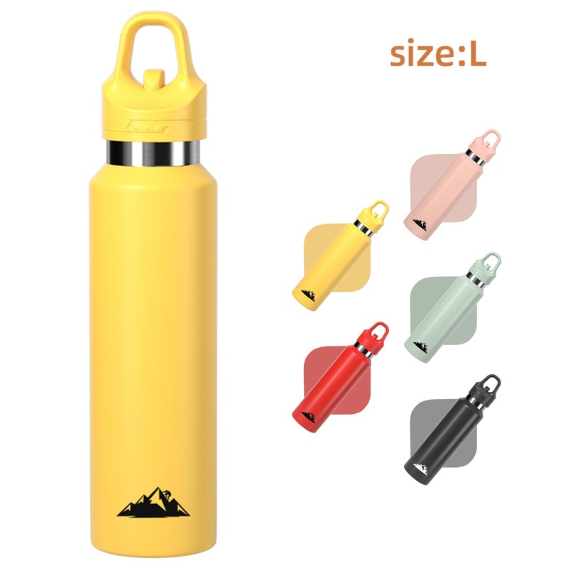 Yellow 480ml Insulated Stainless Steel Water Bottle – Leakproof One-Click Lid Thermal Flask for Hot & Cold Drinks