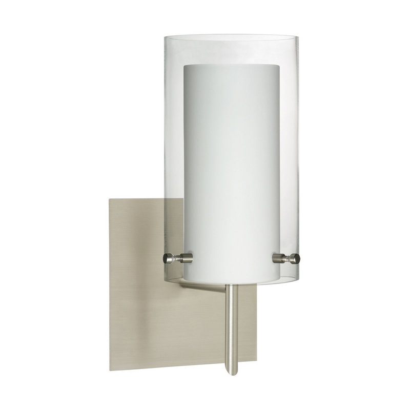 Besa 1SW-C44007-SN-SQ Pahu One Light Wall Sconce Satin Nickel