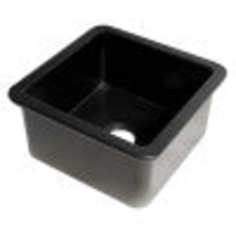 Black Matte Square 18″ x 18″ Undermount / Drop In Fireclay Prep Sink