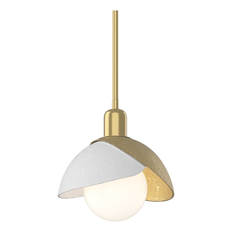 Brooklyn Double Shade Mini Pendant Modern Brass White