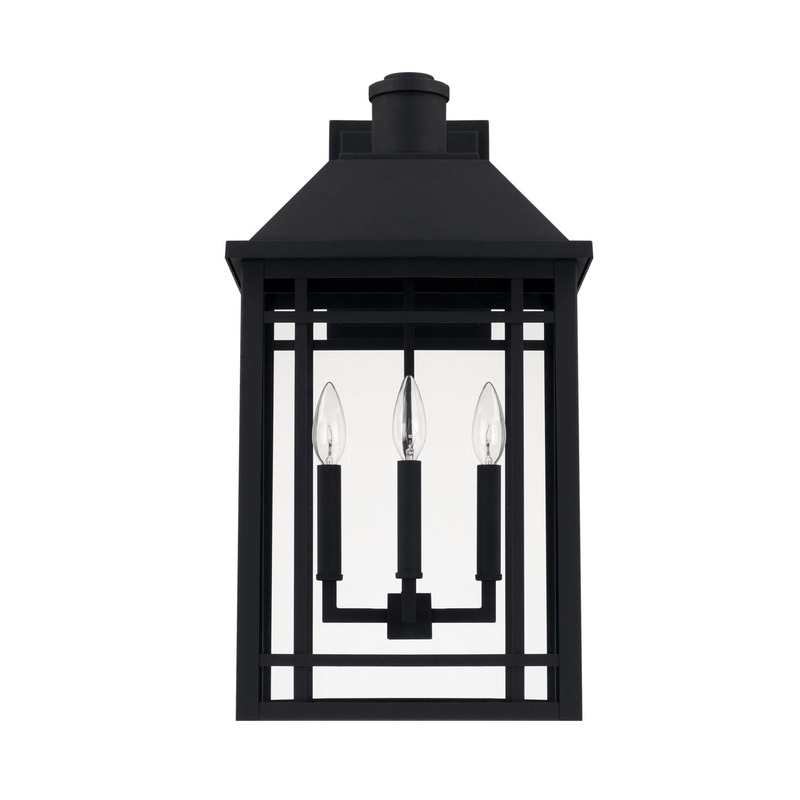 Capital Lighting 927131BK Braden 3 Light Outdoor Wall Lantern Black